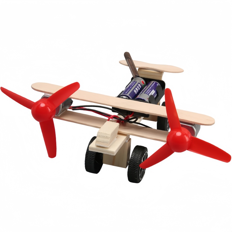 Science Project Physics - 1-3個入り ダブルプロペラグライダー DIY科学プロジェクト 多機能電動物理教育キット 手作り木製プラスチックモデル