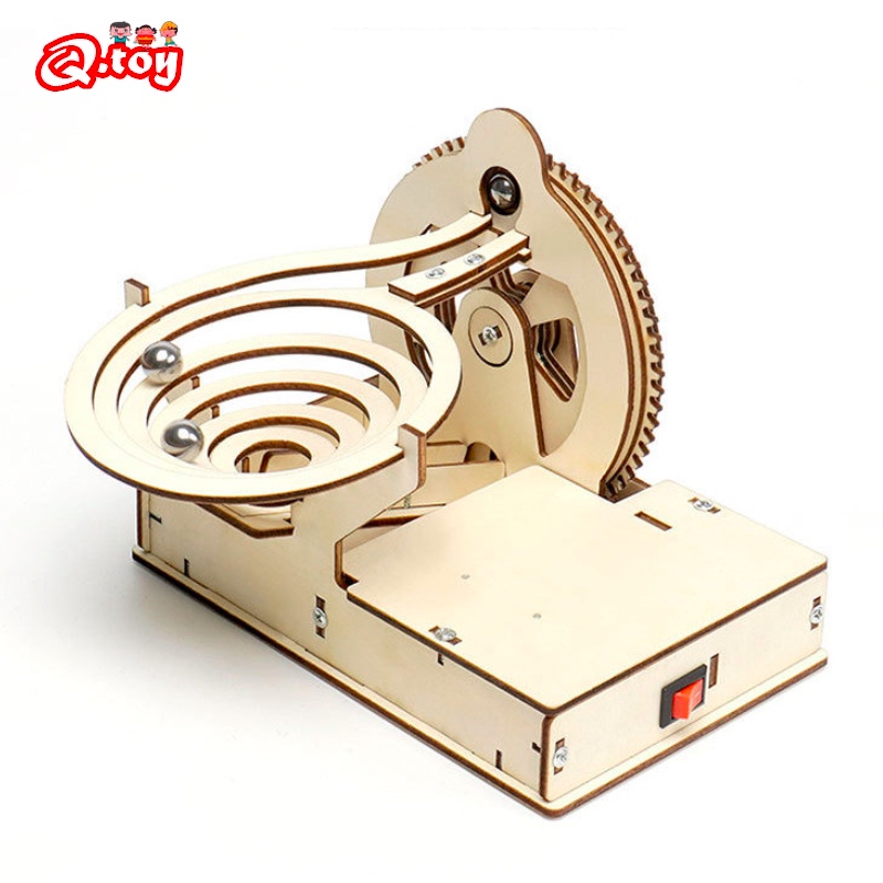 Science Toys Diy - 科学-教育用3D木製キット,ボールエレクトリックアセンブリ,機械式ギアエンジニア,モデル玩具