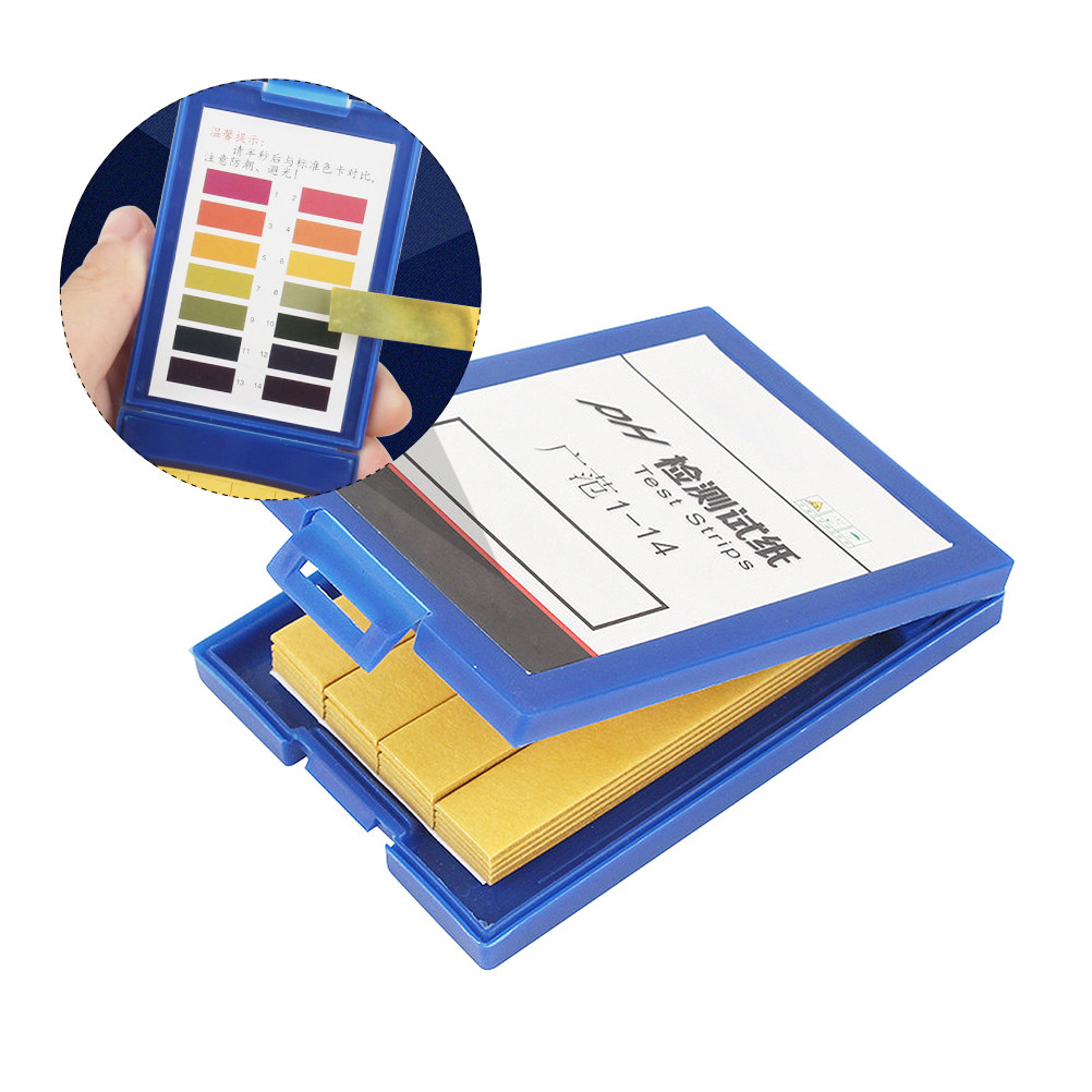 Ph Strip Test - 80枚入りPH試験紙 精密1-14 PH測定ストリップ 正確な酸性・アルカリ性レベルテスター プラスチックボックス 防水仕様