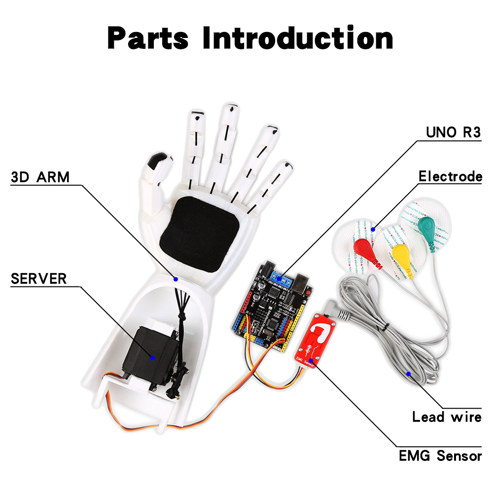 電気ロボットアームセンサー、筋肉信号センサー、arduino - Science Robotics のレビューと価格