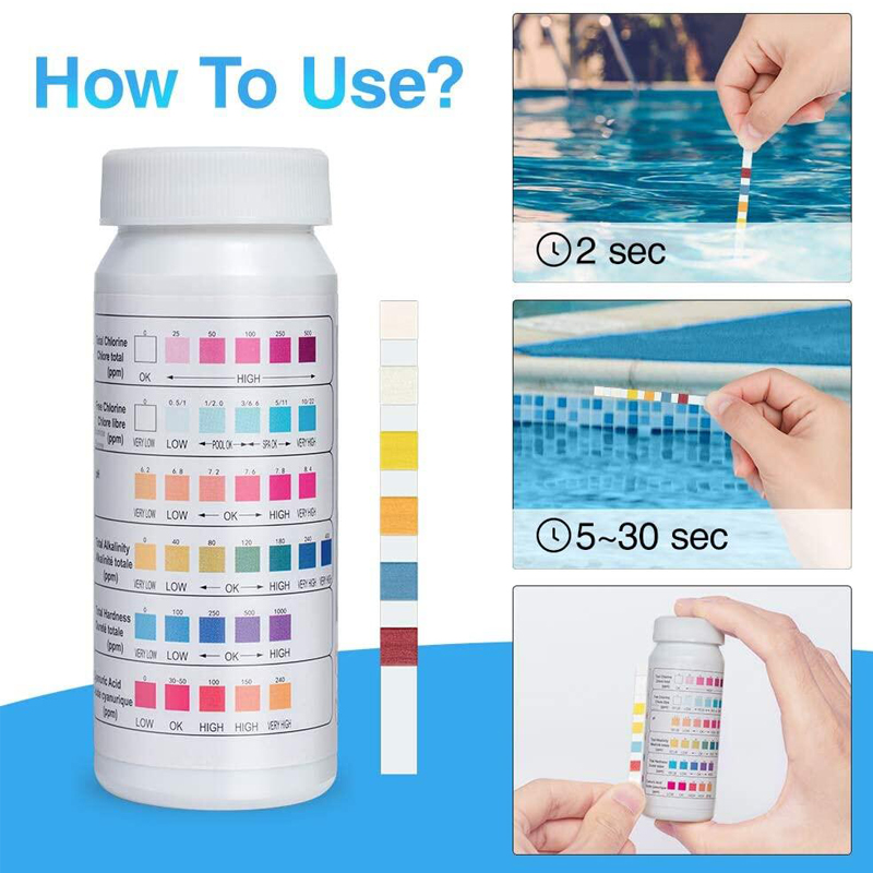 6 in 1 塩素PHテストストリップ - 50ストリップ多 - Ph Strip Test のレビューと価格