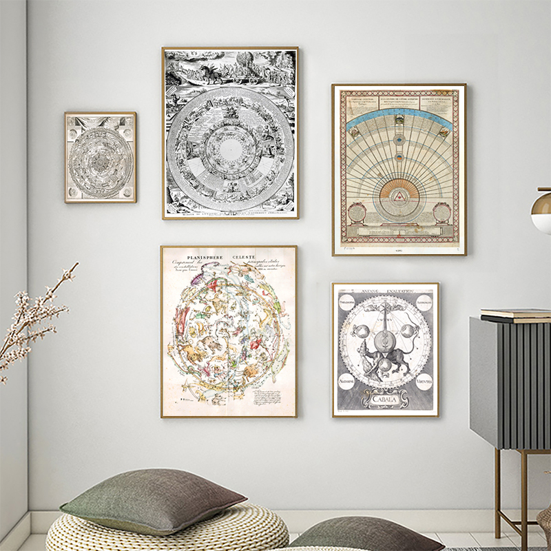 芸術的な壁画のポスター,アジアの論理的な星のポスター - Star Map Poster のレビューと価格