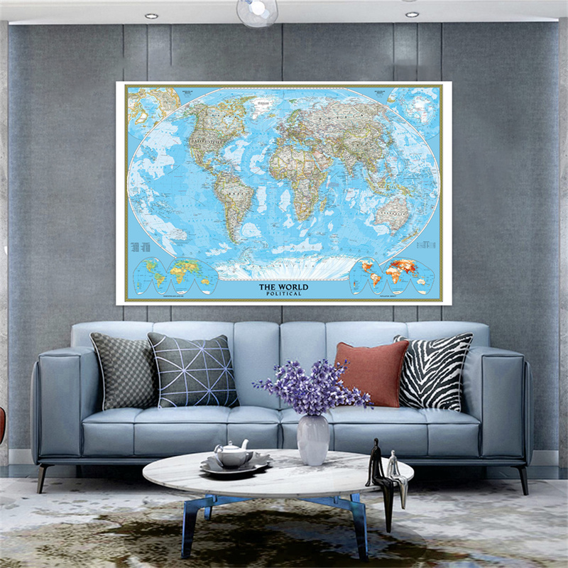 英語世界地図ポスター クラシックな政治地図 ウォールアート  - Star Map Poster のレビューと価格