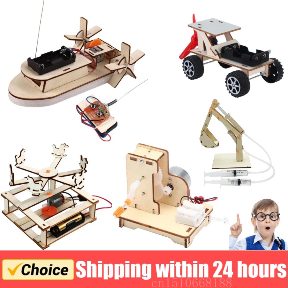 子供のためのDIY木製ボートモデル科学玩具、電気ステム、教育 - Science Project Diy のレビューと価格