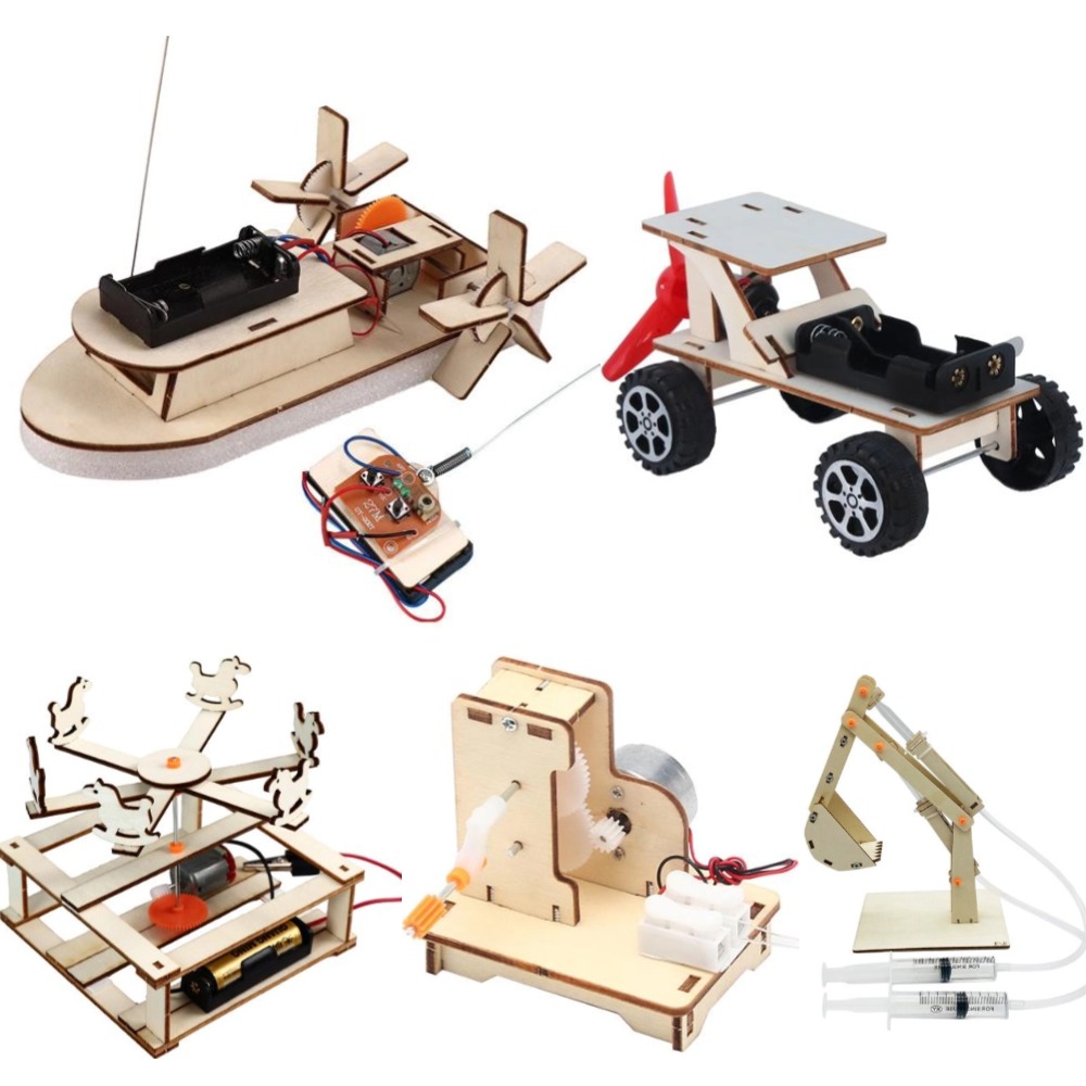 子供のためのDIY木製ボートモデル科学玩具、電気ステム、教育 - Science Project Diy のレビューと価格