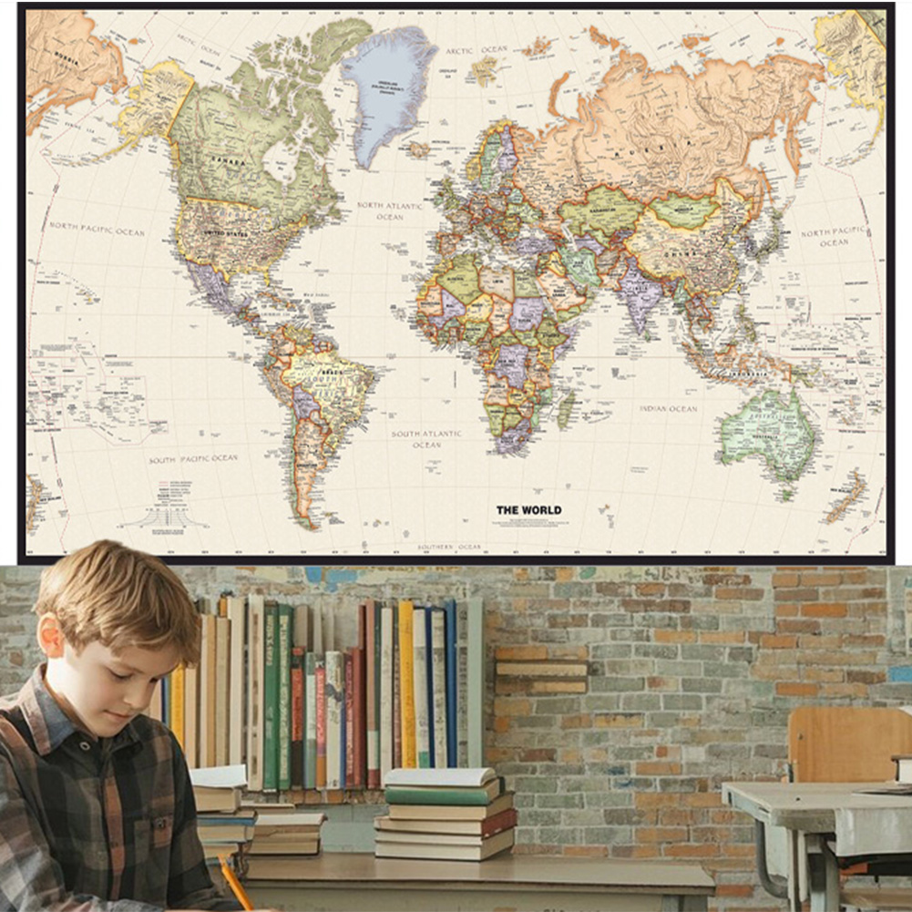 127x81cm/50x32インチヴィンテージ世界地図ポスタ - Star Map Poster のレビューと価格