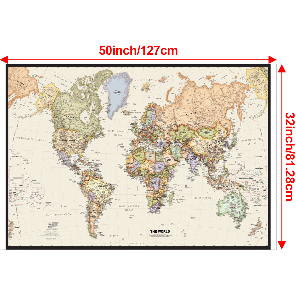 127x81cm/50x32インチヴィンテージ世界地図ポスタ - Star Map Poster のレビューと価格
