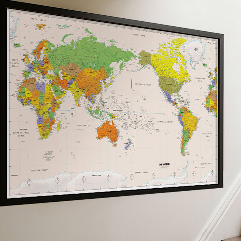 壁掛け地図、ポリエステル、国旗なしの世界地図、額なし教育用プ - Star Map Poster のレビューと価格